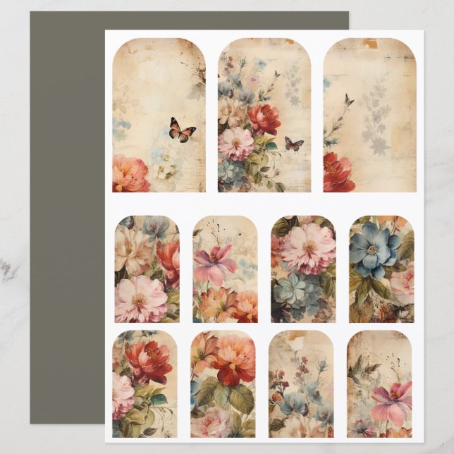 Flowers Vintage Collage 2 (Fram/baksida)