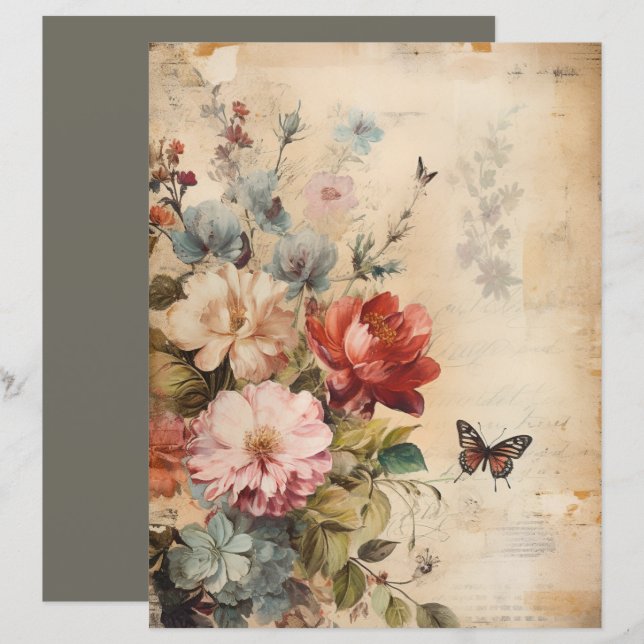Flowers Vintage Collage 2b (Fram/baksida)