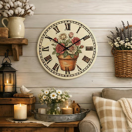 flowers - Wall Clock Stor Klocka