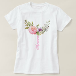 Flowers Watercolor Print, Anpassningsbar T-Shirt