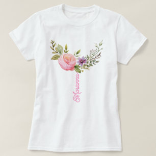 Flowers Watercolor Print, Anpassningsbar T-Shirt