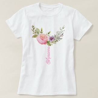 Flowers Watercolor Print, Anpassningsbar T-Shirt