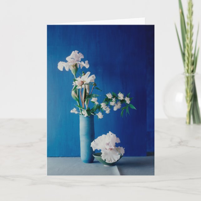 Flowers | White Iris in Vase Kort (Framsida)