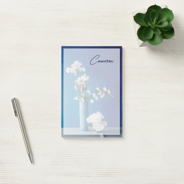 Flowers | White Iris in Vase Post-it Block (Kontor)