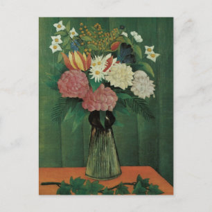 Flowers with Ivy by Henri Rousseau, Vintage Blommi Vykort