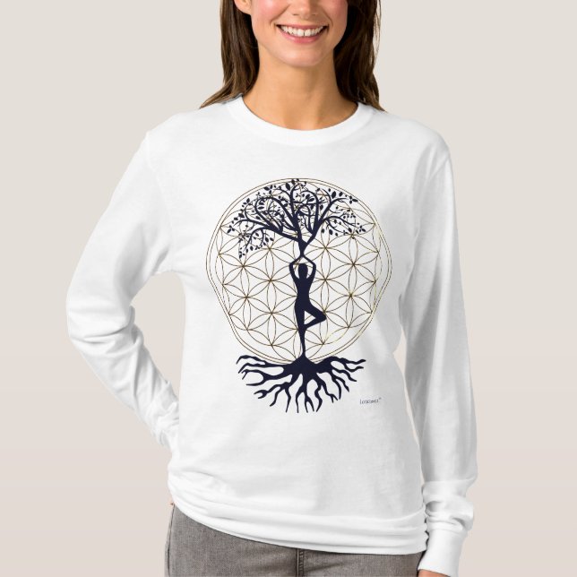 Flowertree of Life Longsleeve Tröja (Framsida)