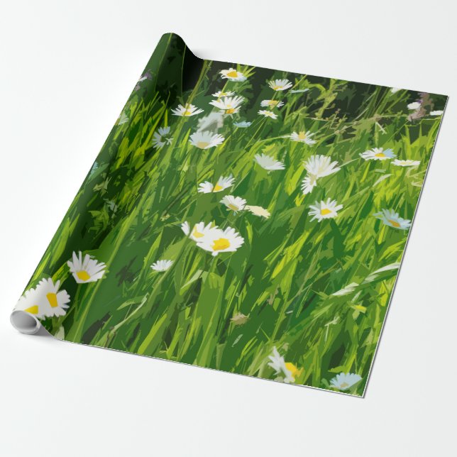 Flowery-ängsskugga Presentpapper (Utrullad)