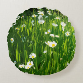 Flowery-ängsskugga Rund Kudde