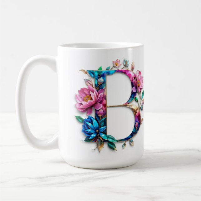 Flowery B brev kaffe mugg (Vänster)