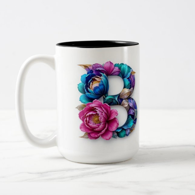 Flowery B brev kaffe mugg (Vänster)