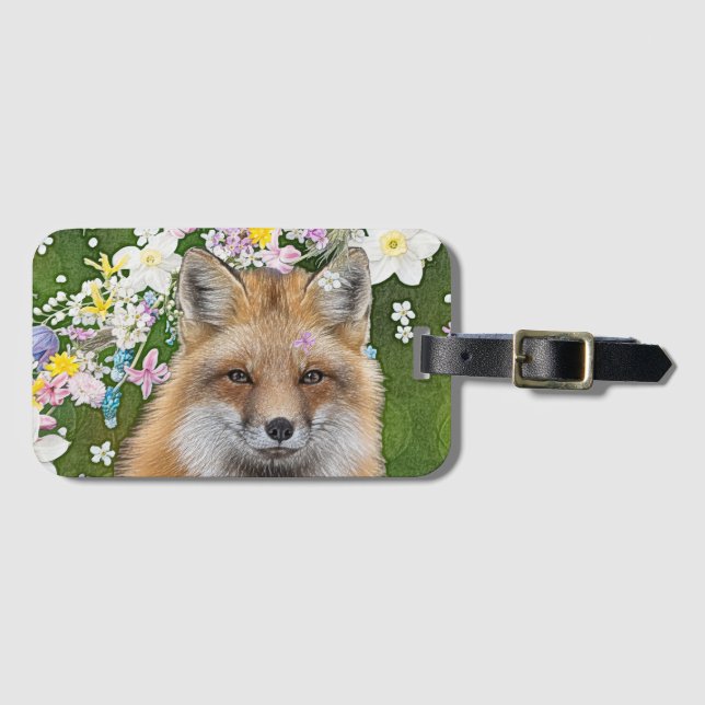 Flowery Fox Bagagebricka (Framsida horisontal)