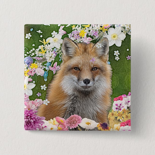 Flowery Fox Knapp (Framsida)