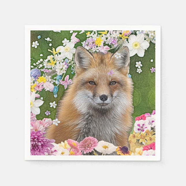 Flowery Fox Pappersservett (Framsidan)