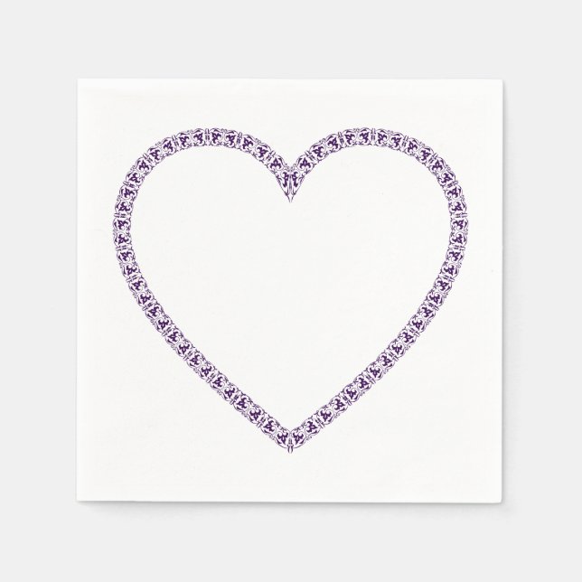 Flowery Heart Napkins Pappersservett (Framsidan)