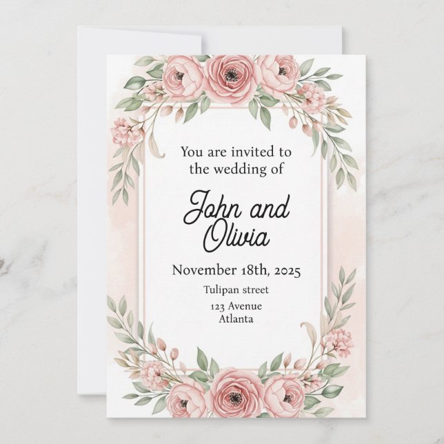 Flowery Inbjudningar (Framsida)