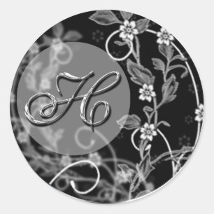 Flowery Initial Runt Klistermärke