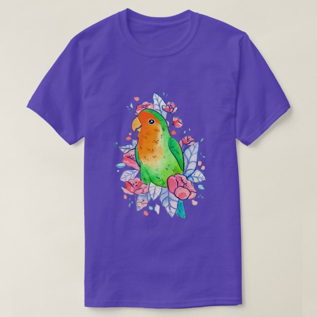 Flowery Lovebird T Shirt (Design framsida)