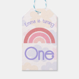 Flowery Rainbow Birthday Presentetikett