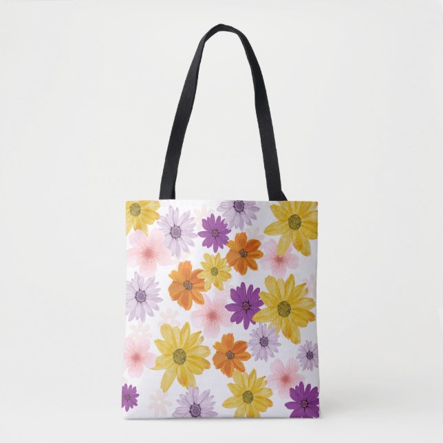 Flowery Tote Tygkasse (Framsida)