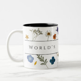 Flowery World's Best Grandma Mors dag Två-Tonad Mugg