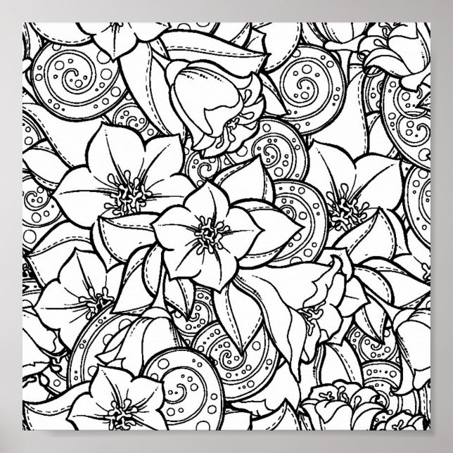 Flowery Zendoodle 2 Poster (Framsidan)