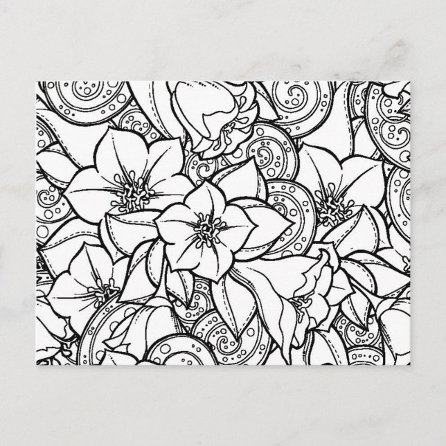 Flowery Zendoodle Vykort (Framsida)