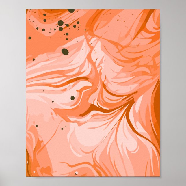 Flowing Coral and Peach Swirls Poster (Framsidan)