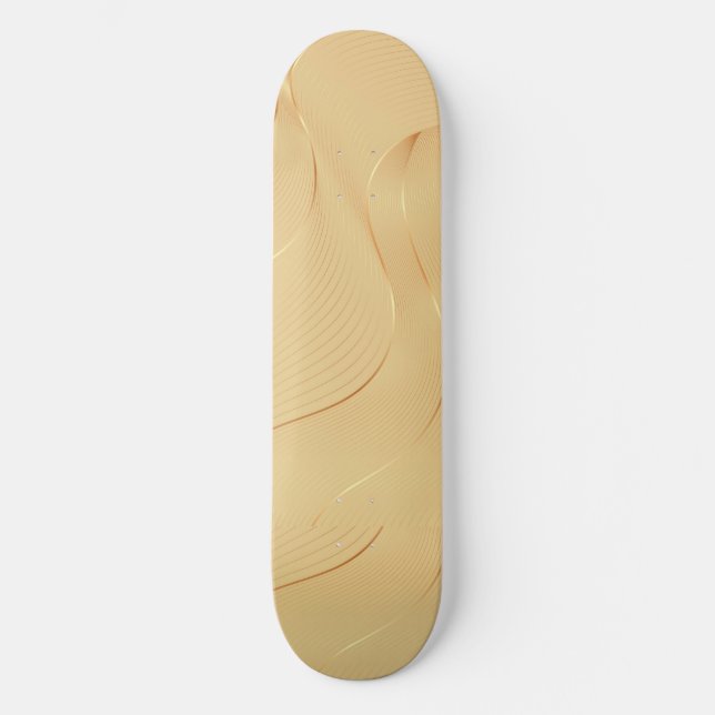 Flowing Gold Lines Luxury Abstract Background Art Mini Skateboard Bräda 18,5 Cm (Framsida)