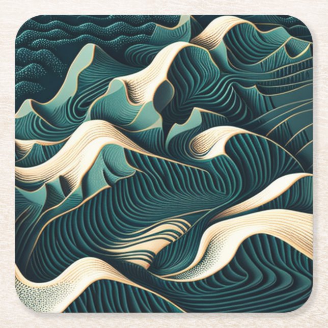 Flowing Harmony Underlägg Papper Kvadrat (Framsidan)