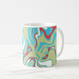Flowing Liquid Curves and Color Bands Kaffemugg