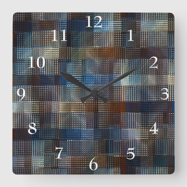 Flowing Metall Weave Fyrkantig Klocka (Framsida)