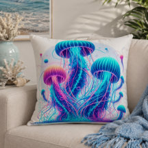 Flowing Ocean: Jellyfish Inspired Dekorativ kudde