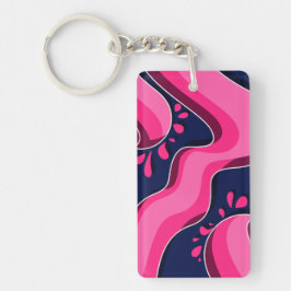Flowing Pink Waves on a Navy Blue Background