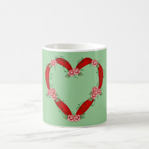 Flowwered Heart Mugg