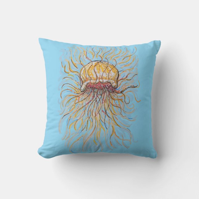 Flowy Jellyfish Kudde (Framsida)