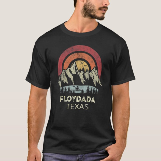 Floydada Texas Mountain Sunset Sunrise Kayaking T Shirt (Framsida)