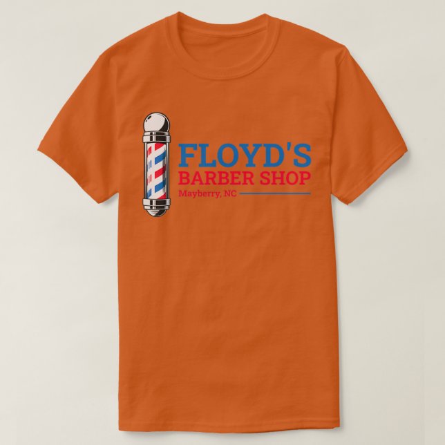 Floyds Barber Shop Mayberry North Carolina T Shirt (Design framsida)
