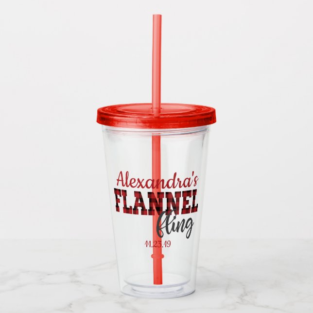 Flskanal Fling - Röd - Akryltumbler Take Away Mugg (Framsida)