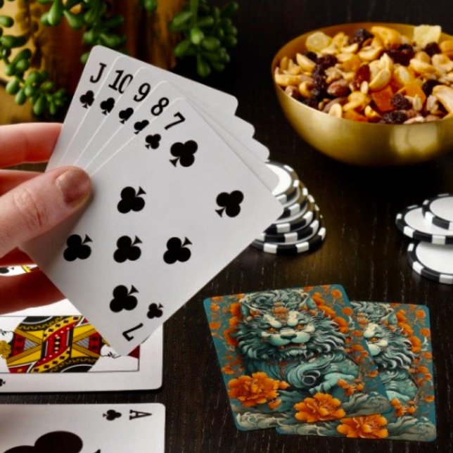 Flu Lion of Wisdom spelkort  (Flu Lion of Wisdom Playing Cards  Poker Deck Gift Set)