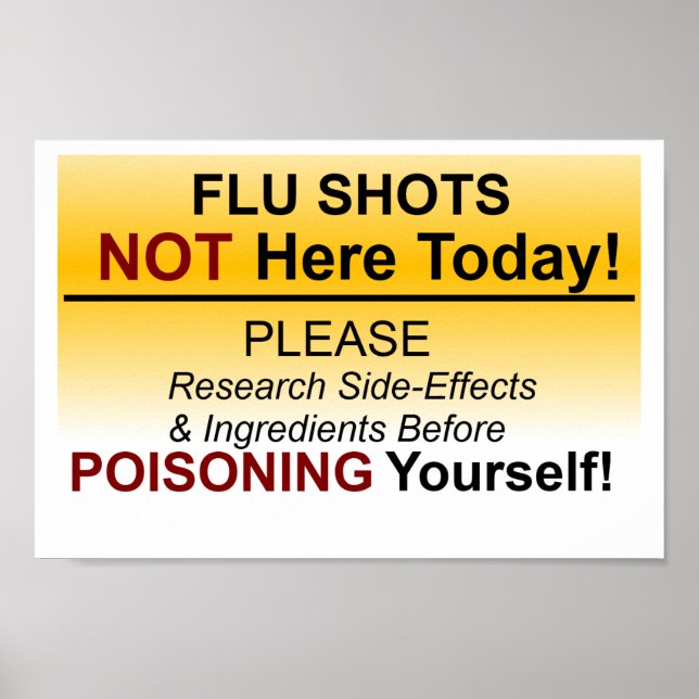 Flu shot NOT hit idag Poster (Framsidan)