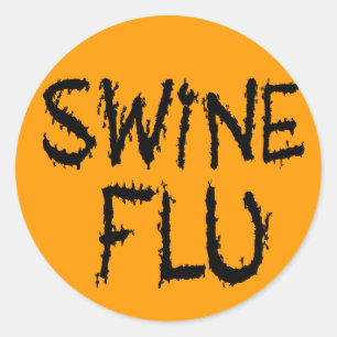 Flu-stumma för snabbsint runt klistermärke