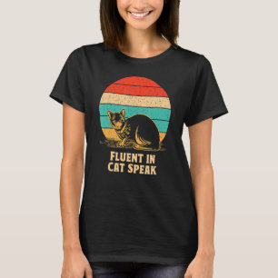 Fluent i kattspråk Kitten Humor Cat Mamma 1 T Shirt