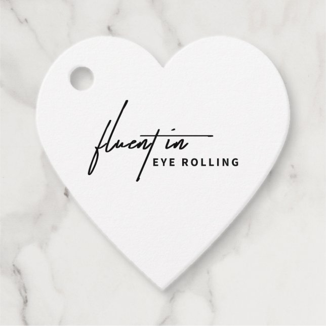 Fluent i Öga Rolling - A Sarcastic Tray Gåvor Etiketter (Framsida)