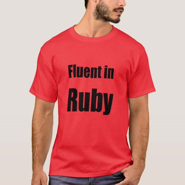 Fluent i Ruby - röd programmerskjorta T-shirt (Framsida)