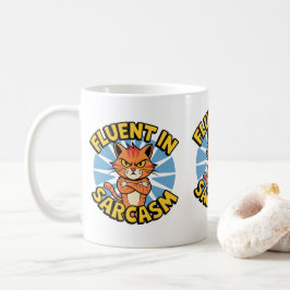 Fluent i Sarcasm Lovers Cat Mammor & Pappor Kaffemugg