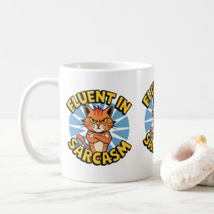 Fluent i Sarcasm Lovers Cat Mammor & Pappor Kaffemugg