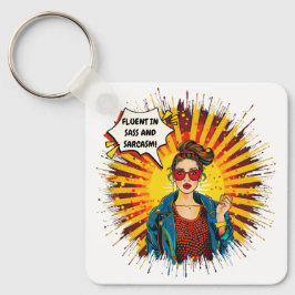 Fluent i sass och Sarcasm Nyckelring