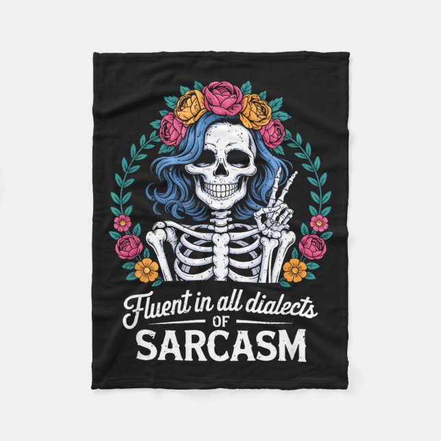 Fluent In All Dialects Of Sarcasm Funny Quote Adul Fleecefilt (Framsidan)