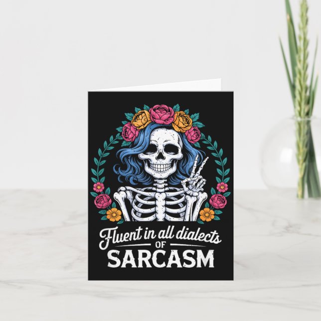 Fluent In All Dialects Of Sarcasm Funny Quote Adul Kort (Framsida)