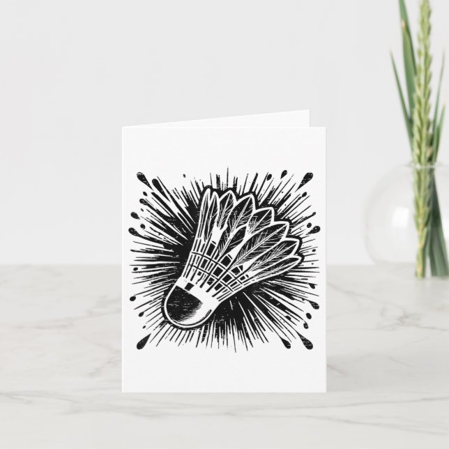 Fluent in Badminton Player Shuttle Kort (Framsida)